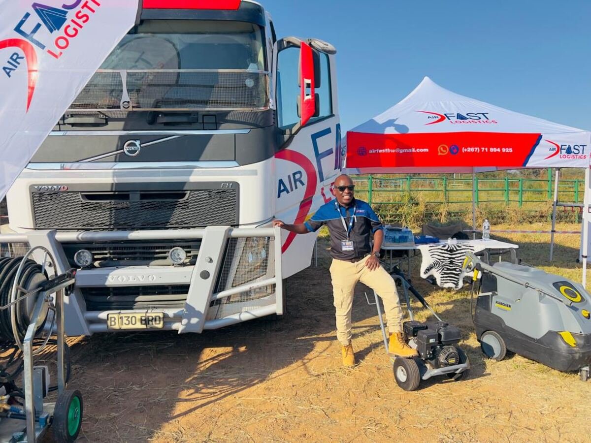 Air Fast Logistics team and truck at an industry exhibition