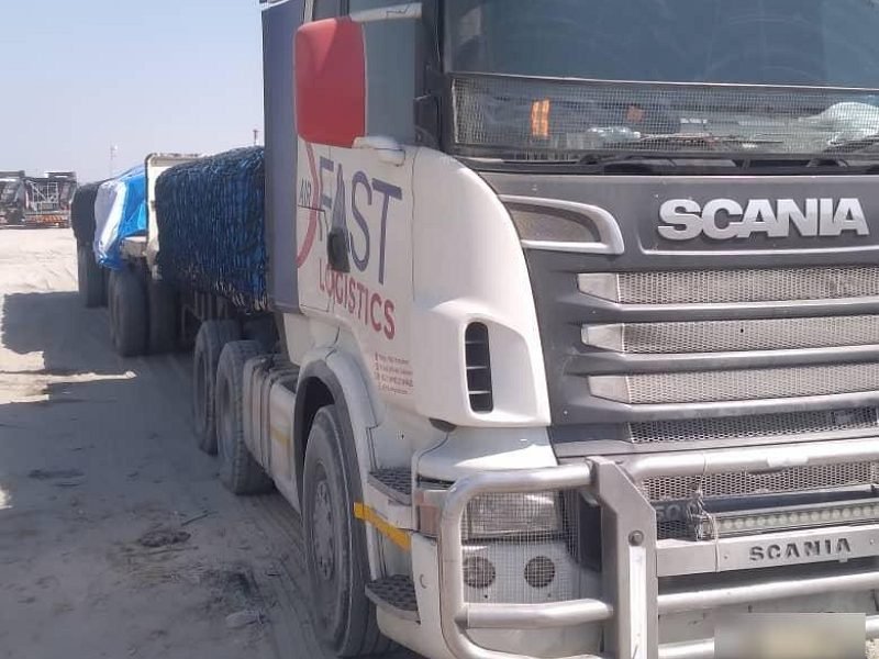 Scania horse on a salt pan haul route