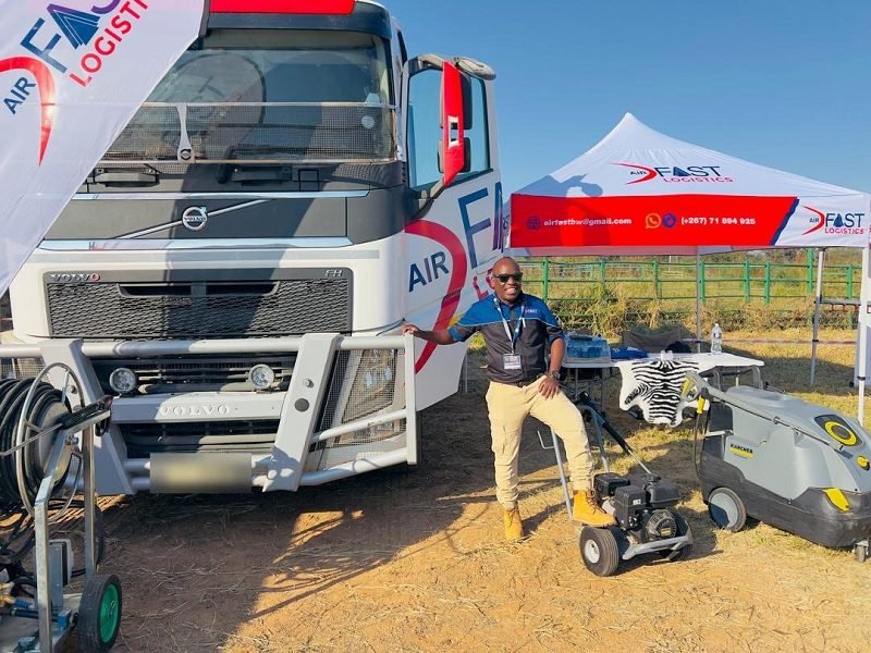 Air Fast Logistics team and Volvo FH at an industry expo
